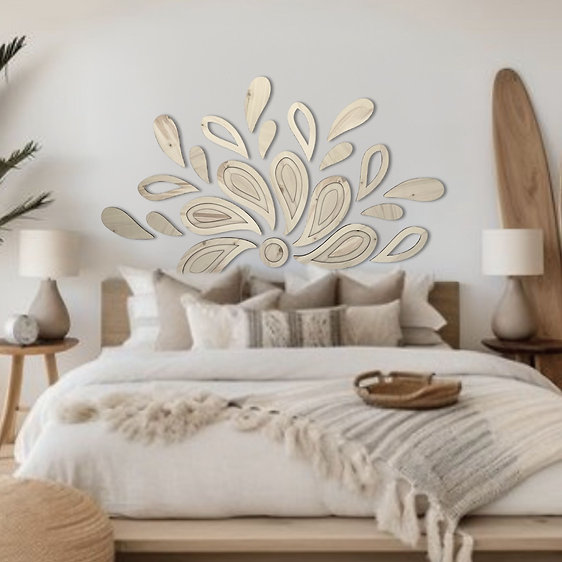 Mandala Savasana - Decoración de pared en madera - Cabecero de cama