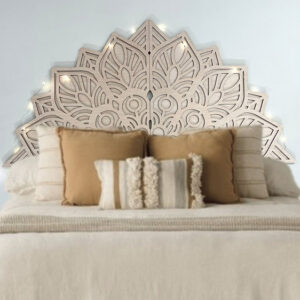 Cabecero de cama Mandala Gaia con fondo - Madera