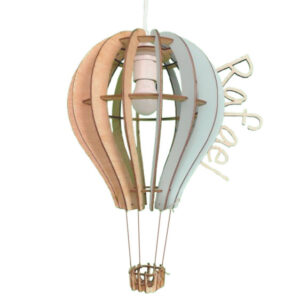 Lámpara de techo infantil globo en madera - personalizada