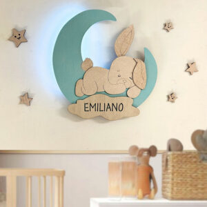 Lámpara quitamiedos personalizada de pared - Conejito