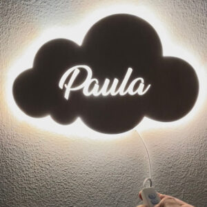 Lámpara pared infantil - Nube - con nombre personalizado